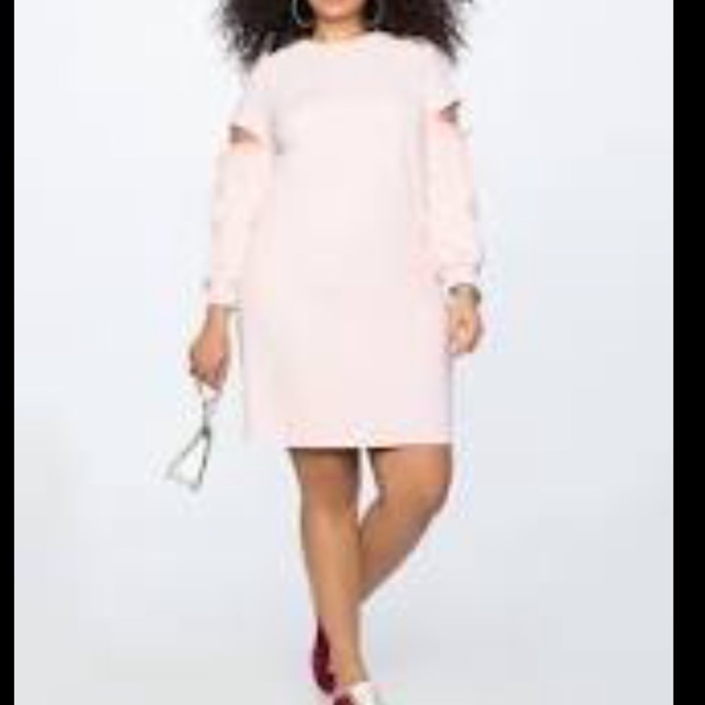Cut Out Shoulder Sweatshirt Dress